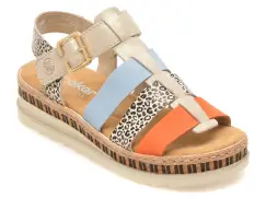 Sandale RIEKER multicolor, V7904, din piele ecologica imagine