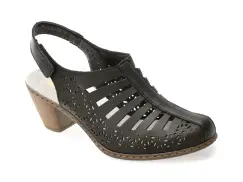Sandale RIEKER negre, 40959, din piele naturala imagine