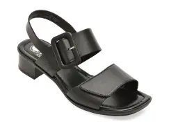 Sandale RIEKER negre, 62663, din piele naturala imagine