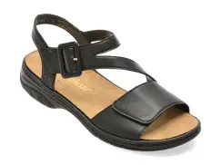 Sandale RIEKER negre, 64561, din piele naturala imagine