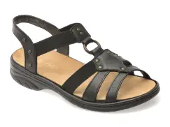 Sandale RIEKER negre, 64574, din piele naturala imagine
