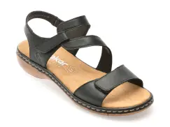 Sandale RIEKER negre, 659C7, din piele naturala imagine