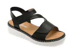 Sandale RIEKER negre, V1364, din piele ecologica imagine
