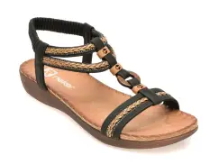Sandale RIEKER negre, V7564, din piele ecologica imagine