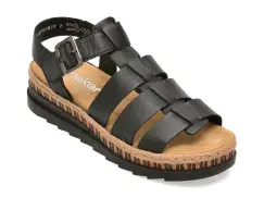 Sandale RIEKER negre, V7904, din piele naturala imagine
