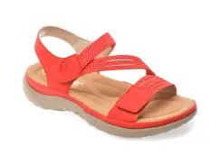 Sandale RIEKER rosii, 64870, din piele ecologica imagine