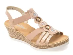 Sandale RIEKER roz, 619B2, din piele ecologica imagine