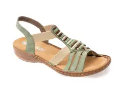 Sandale RIEKER verzi, 60851, din piele ecologica imagine
