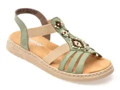 Sandale RIEKER verzi, V9120, din piele ecologica imagine