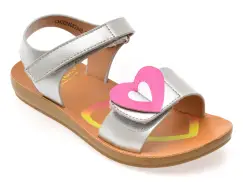 Sandale SELECTION KIDS argintii, 82948, din piele ecologica imagine