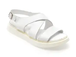 Sandale SHOOZY albe, EV4036, din piele naturala imagine