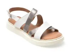 Sandale SHOOZY albe, EV4038, din piele naturala imagine