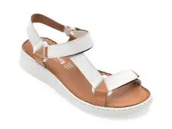 Sandale SHOOZY albe, EV4041, din piele naturala imagine