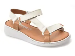 Sandale SHOOZY albe, EV4041, din piele naturala imagine