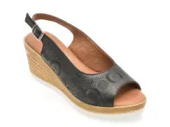 Sandale SHOOZY negre, EV2852, din piele naturala imagine