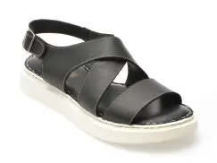 Sandale SHOOZY negre, EV4036, din piele naturala imagine