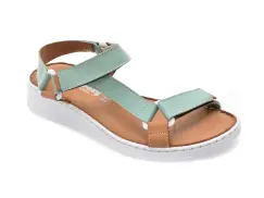 Sandale SHOOZY verzi, EV4041, din piele naturala imagine
