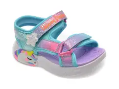 Sandale SKECHERS albastre, UNICORN DREAMS, din material textil imagine