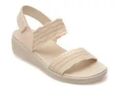 Sandale SKECHERS albe, ARYA, din material textil imagine