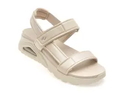 Sandale SKECHERS bej, UNO, din piele ecologica imagine