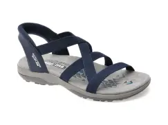 Sandale SKECHERS bleumarin, REGGAE SLIM, din material textil imagine