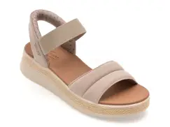 Sandale SKECHERS gri, 114413, din material textil imagine