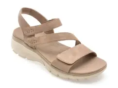 Sandale SKECHERS gri, 163532, din piele ecologica imagine