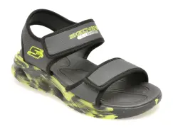 Sandale SKECHERS gri, 407032L, din piele ecologica imagine