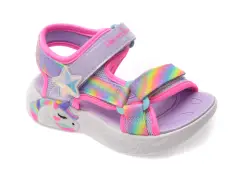Sandale SKECHERS mov, UNICORN DREAMS, din material textil imagine