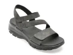 Sandale SKECHERS negre, 163532, din piele ecologica imagine