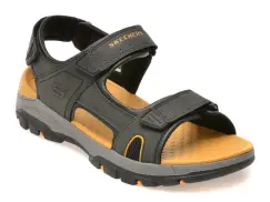 Sandale SKECHERS negre, 204106, din piele ecologica imagine