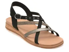 Sandale SKECHERS negre, DESERT KISS LOW, din piele ecologica imagine