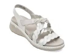 Sandale SUAVE albe, 18005, din piele naturala imagine