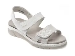 Sandale SUAVE albe, MOSTAR, din piele naturala imagine