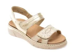 Sandale SUAVE aurii, MOSTAR, din piele naturala imagine