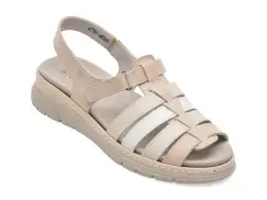 Sandale SUAVE bej, 12516, din piele naturala imagine