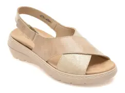 Sandale SUAVE bej, 20008, din piele naturala imagine