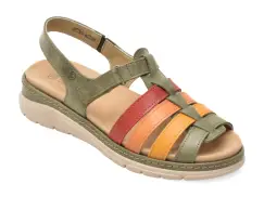 Sandale SUAVE kaki, 12516, din piele naturala imagine