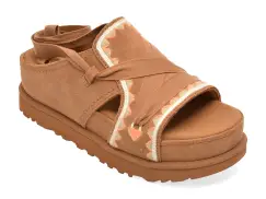 Sandale UGG maro, GOLDENSTAR HI ARTISTITCH, din piele intoarsa imagine