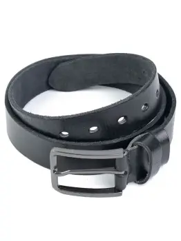 Curea pentru barbati 5505, piele naturala, 120 cm, Neagra imagine