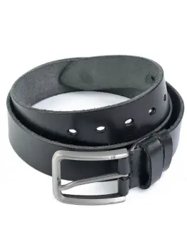 Curea pentru barbati 5820, piele naturala, 120 cm, Neagra imagine