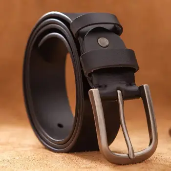 Curea pentru barbati C-141, piele naturala, Negru imagine