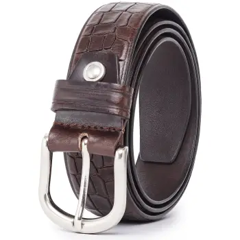 Curea pentru barbati C-185, piele naturala, Maro imagine