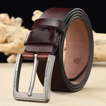 Curea pentru barbati C-58, piele naturala, Maro imagine