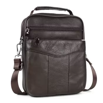 Geanta barbati, Eduard GT957, piele naturala, model maro inchis imagine