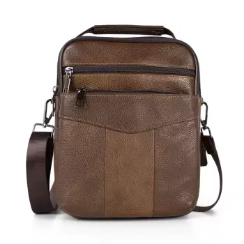 Geanta barbati, Eduard GT958, piele naturala, model maro imagine