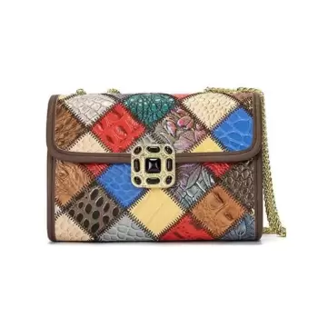 Geanta dama, Ciela GT2243, piele naturala, Multicolor imagine