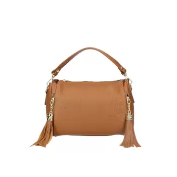Geanta dama Delis, Roxane GT2654, piele naturala, Cognac imagine