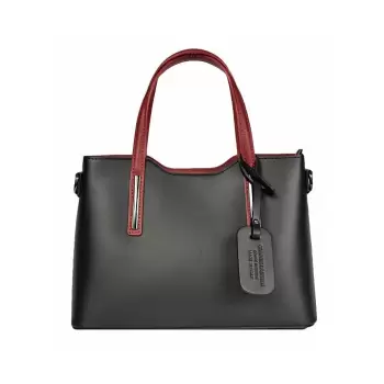 Geanta dama Maila GT903, piele naturala, model negru-rosu imagine