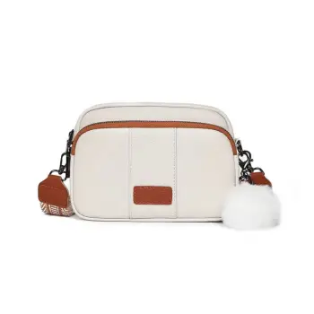 Geanta dama, Miralys GT3347, piele naturala, Crem/Maro imagine